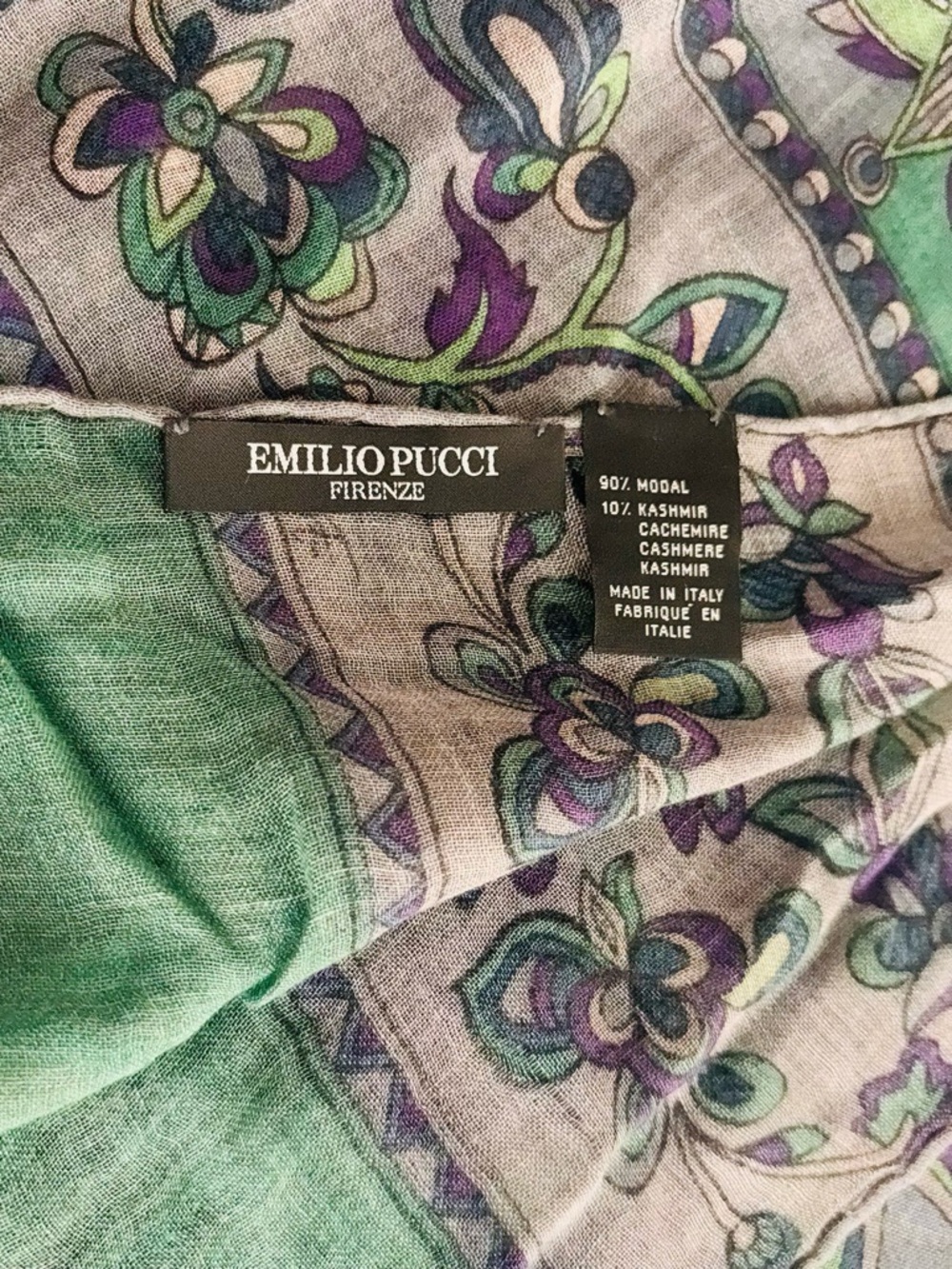 Emilio Pucci Firenze Modal Cashmere Shawl Scarf Italy 78x24 - Picture 5 of 9